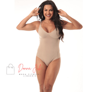 Cinta Body Modelador Compressão Sem Bojo Alças Regulagem Decote Feminino Redutora de Medidas em Oferta na Shopee