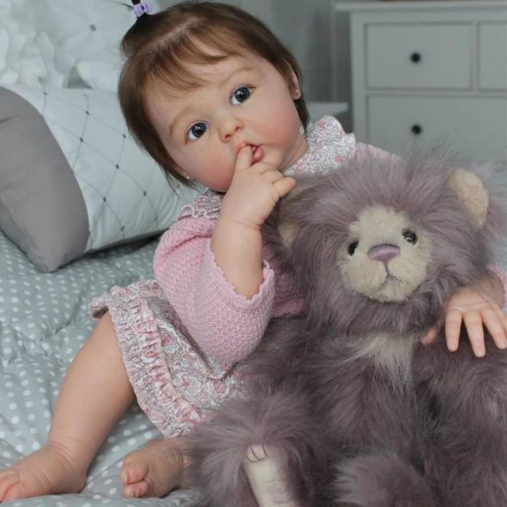 Novos Bebê Reborn Boneca Silicone Realista 55cm Menina Ohlo Castanho Banho