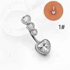 Piercing Umbigo Coração Aço Inox Prata em Oferta na Shopee
