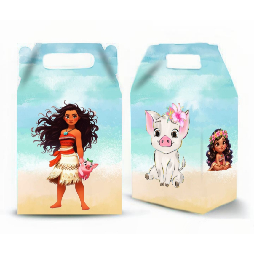 10 CAIXA MILK MALETINHA PERSONALIZADA TEMA  MOANA  LEMBRANCINHA