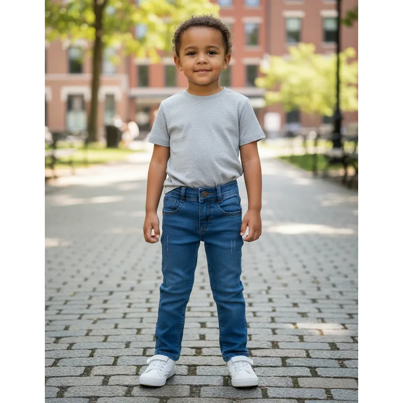 Calça Jeans Infantil Menino 1 ao 5 anos Com Regulagem em Oferta na Shopee