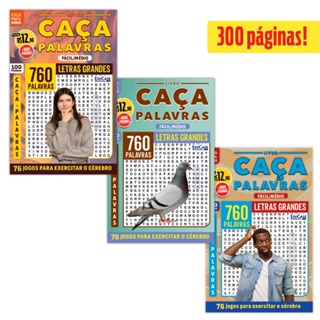 Kit 3 Livros Caça-Palavras ed.03 -Fácil/Médio - 81,83 e 85 em Oferta na Shopee