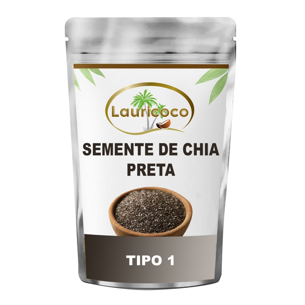 Semente de Chia Preta Alta Pureza (Tipo 1) - 1 Kg - Lauricoco
