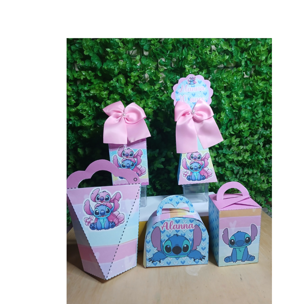 Kit Festa Personalizados STITCH  Lembrancinhas Festa Infantil Aniversário Caixinhas Mimos para Festa -