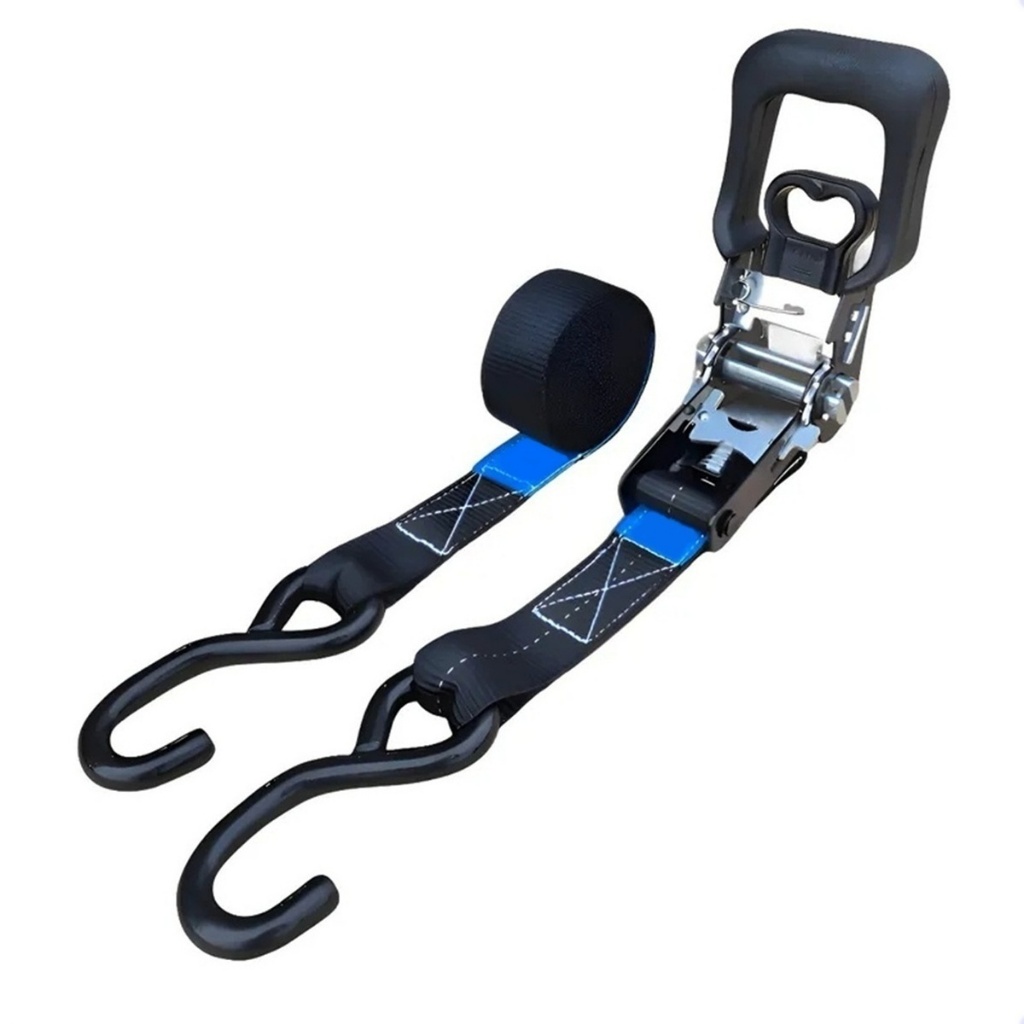 2 ESTICADOR CATRACA COM CINTA DE 35MM + GANCHO PARA TRANSPORTE DE MOTO BARCO JET SKI SUPORTA 1500KG