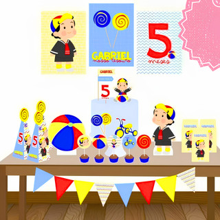Kit Festa Kiko  festa em casa/ Mesversário/ Kit Festa ''Só um Bolinho