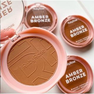 Bronzer Compacto Ruby Rose Amber Bronze | Contorno Acabamento Aveludado e Natural em Oferta na Shopee