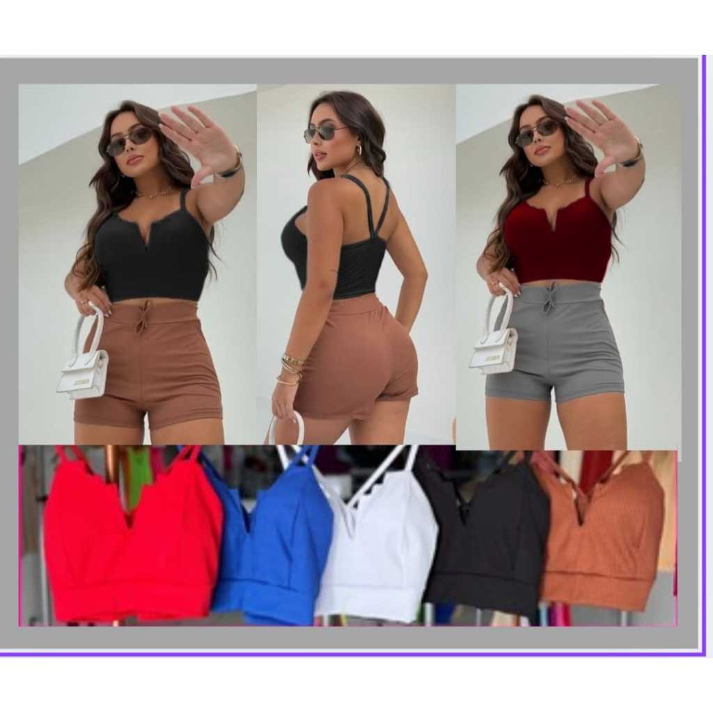 CROPPED FEMENINO COM DECOTE V CANELADO ELASTANO COM ALCAS E BOJO ELEGANTE E MARAVILLOSO