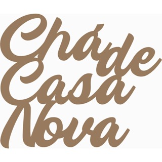 Palavra Chá de Casa Nova MDF Letreiro Festa 60x40 cm em Oferta na Shopee