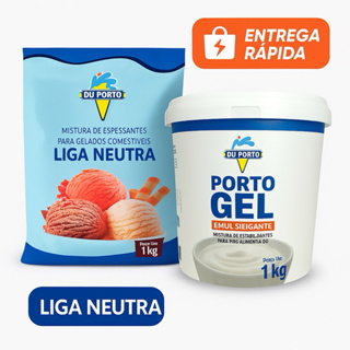 Kit Sorvete – Liga Neutra 1kg + Porto Gel 1kg Du Porto – Espessante e Emulsificante em Oferta na Shopee