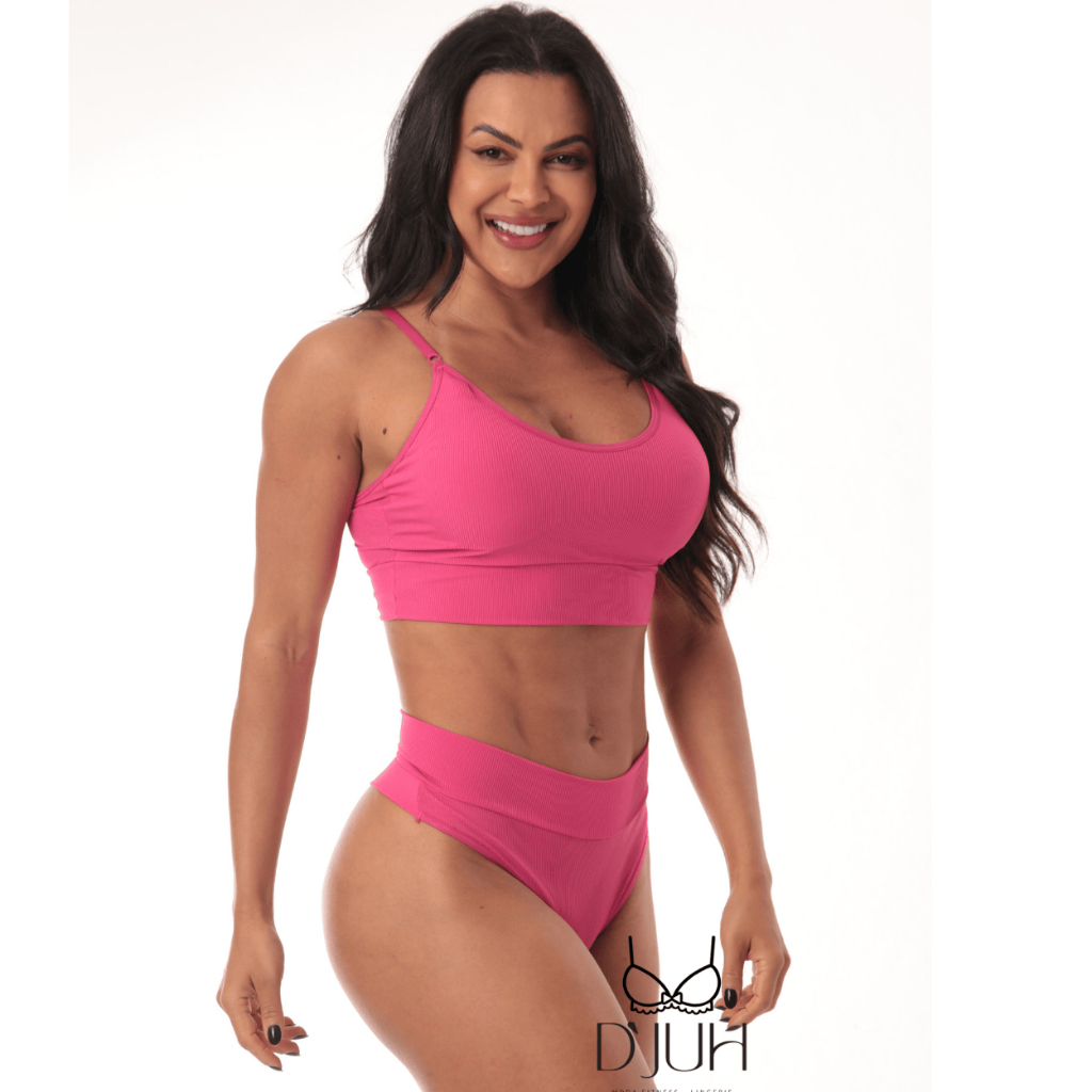 Detalhes do Conjunto Sexy Feminino Lingerie Esporte Microfibra Confort Adulto Calcinha Fio Duplo P M G GG