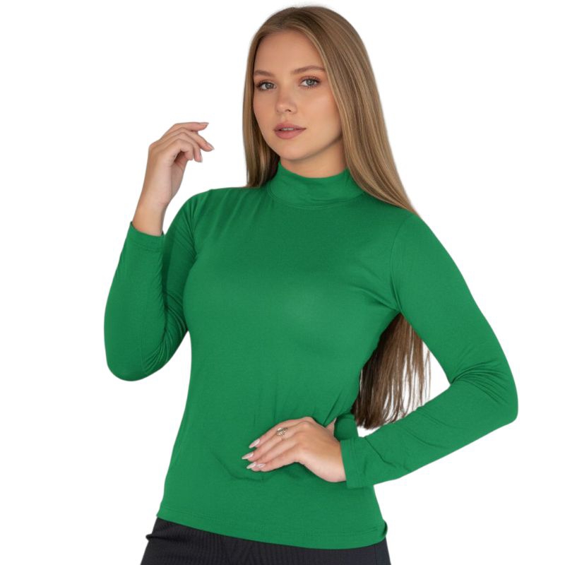 blusa Cacharrel pra frio femenina gola alta versátil confortável manga longa Cacharrel