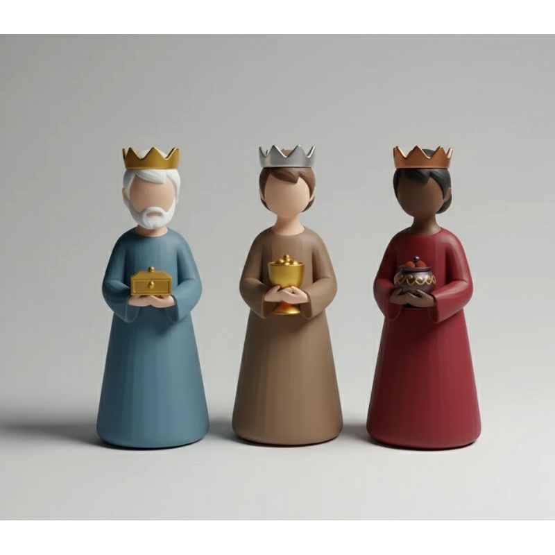 3 Reis Magos Minimalista-Presépio Minimalista