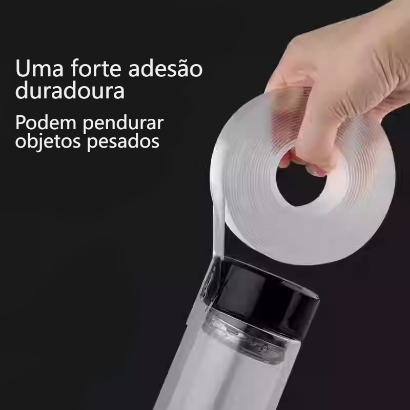 Fita dupla face de nanotecnologia sem marcas, adesão forte, transparente em Oferta na Shopee