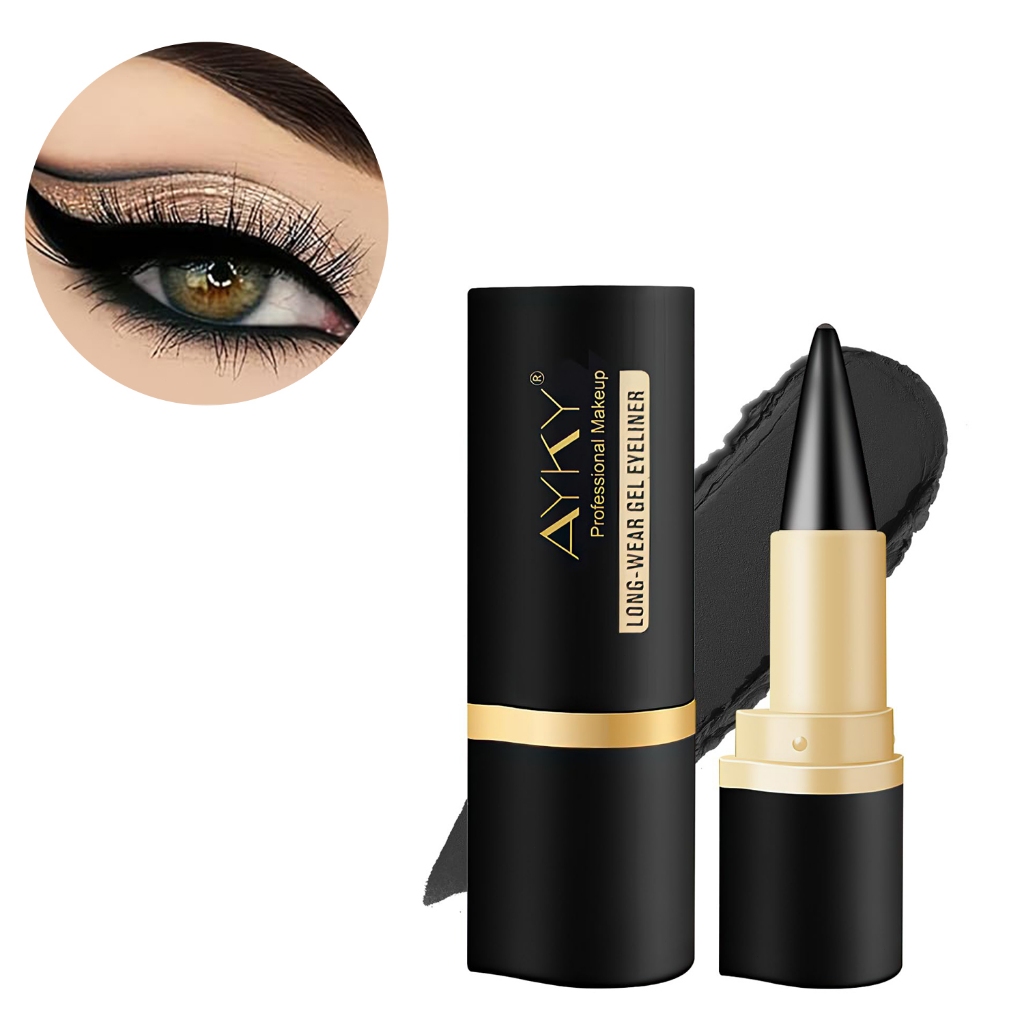 Eyeliner em Creme Acabamento Matte e Intenso, Fórmula de Secagem Rápida e Resistente à Água. Aplicador Único de Precisão em Oferta na Shopee