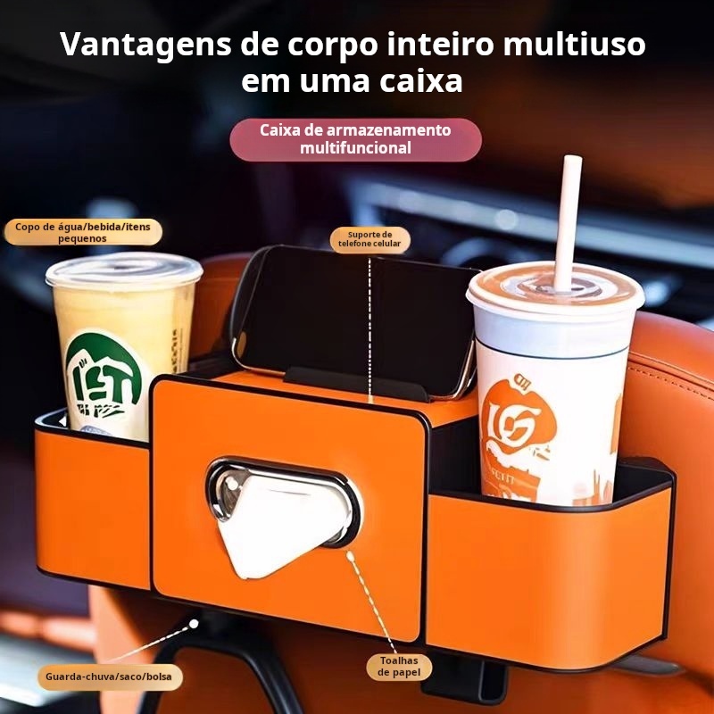 Caixa de armazenamento suspensa no banco traseiro com contentor de tecido contentor de copa e gancho em Oferta na Shopee