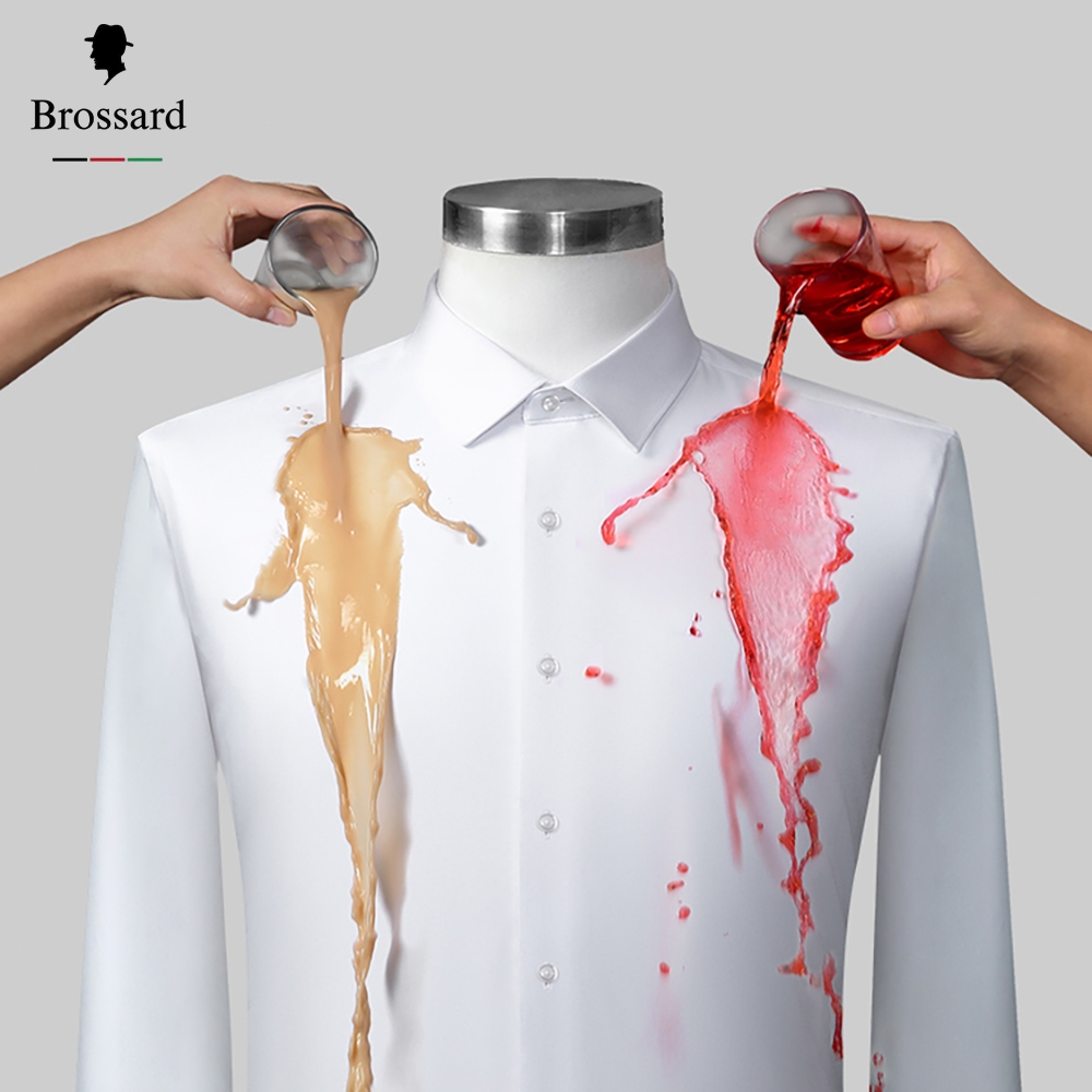 Camisa Social Masculina Que Não Amassa, Slim fit Estilosa - Tecido Premium Impermeável e Respirável em Oferta na Shopee