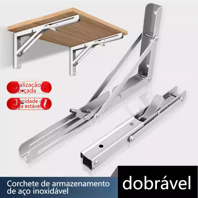 Kit 2 Suporte Dobravel Mao Francesa Retrátil Dobrável Reforçada Tampo para Mesa Varios tamanhos em Oferta na Shopee