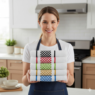 Kit com 12 Panos de Prato Realeza 100% Algodão 45x70cm – Econômico Durável E Felpudo em Oferta na Shopee