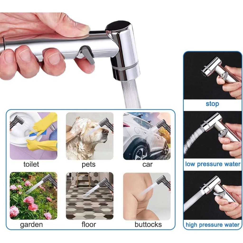 KIT Banheiro Ducha Higiênica Duas Saídas De 1/2 Mm Com Registro Conjunto De Pulverizador ES