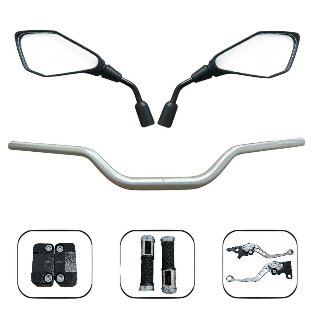 Kit Par Retrovisor Manete Manopla Guidão Freio A Disco Cb300r Cbx 200 Strada