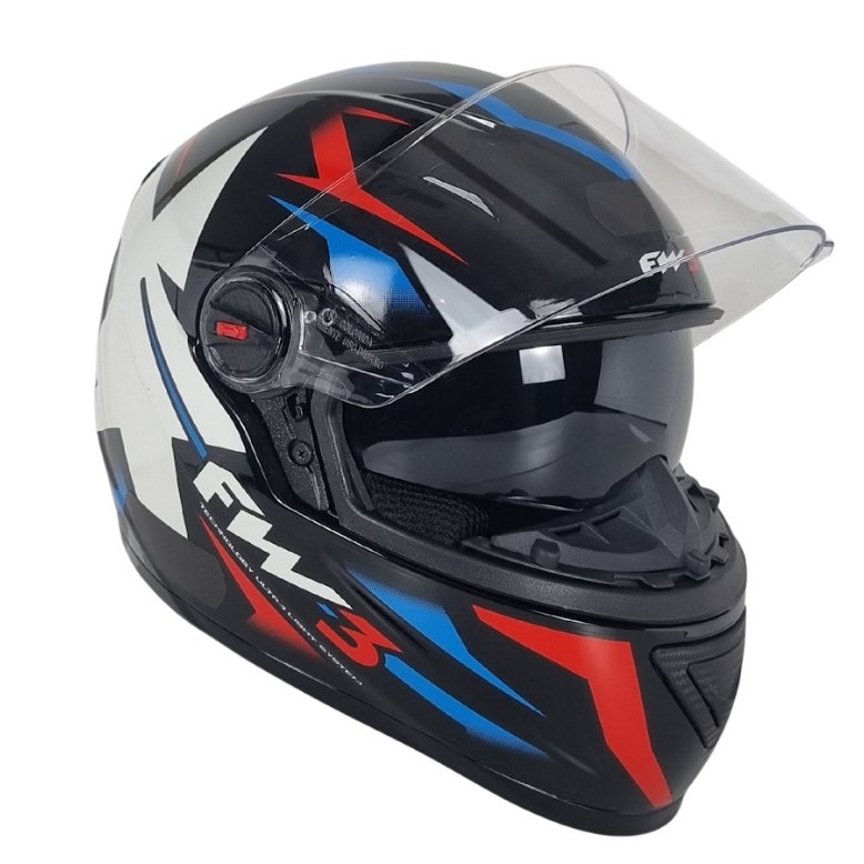 CAPACETE FW3 GTX STAR ESTRELA AZUL/VERMELHO SUPER LANÇAMENTO COM ÓCULOS INTERNO SOLAR