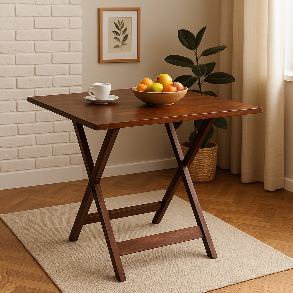 Mesa 70x70 Dobrável Madeira Maciça Bar Restaurante em Oferta na Shopee