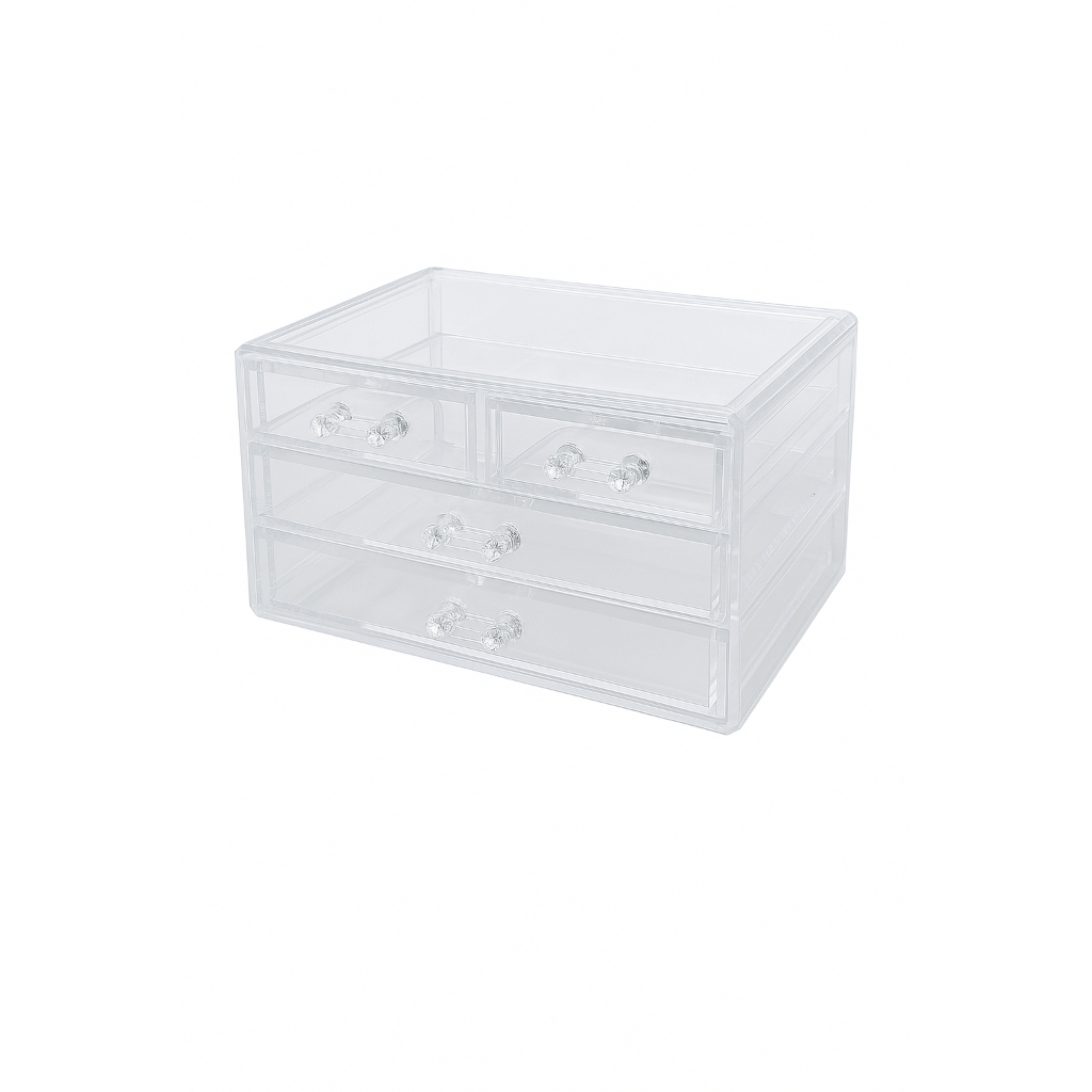 Organizador Caixa Acrílico Lorben Maquiagem Joias 4 Gavetas em Oferta na Shopee