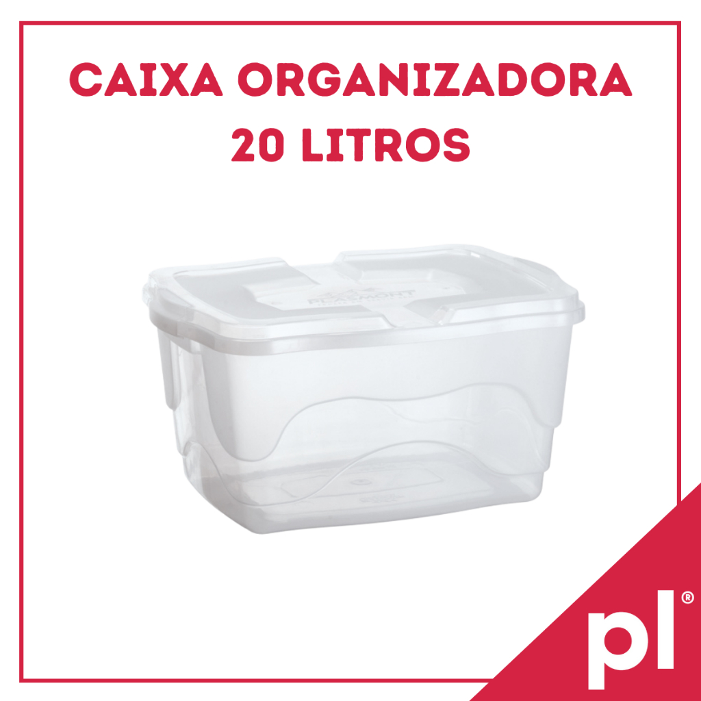 Kit 6,8,10 e 12 Caixas Organizadoras 20 Litros Com Travas Container Guarda Brinquedo Livro Documentos Roupas em Oferta na Shopee