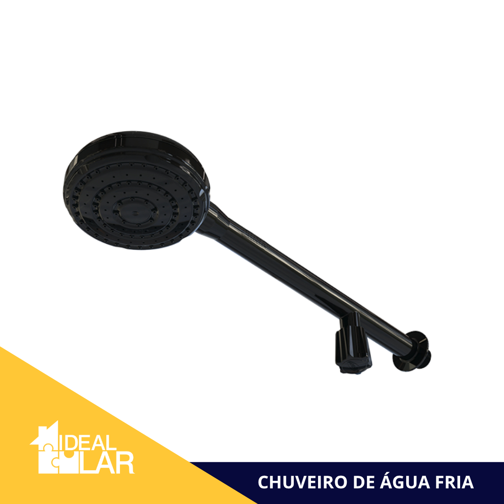 Chuveiro De Água Fria Preto Tamanho 4" Com Registro Durín