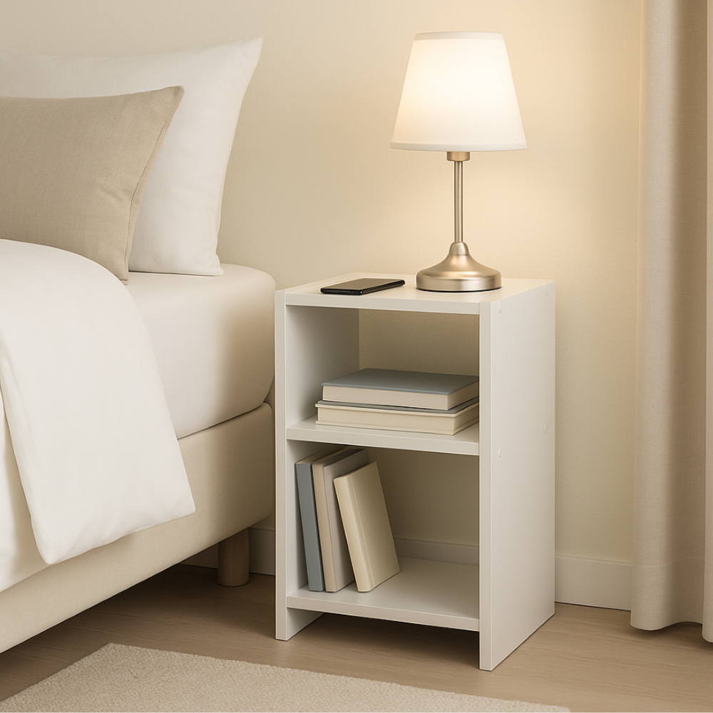 Mesa De Cabeceira Nicho Quarto Cama Branco Aparador Nicho Organizador Mdf Apoio Criado