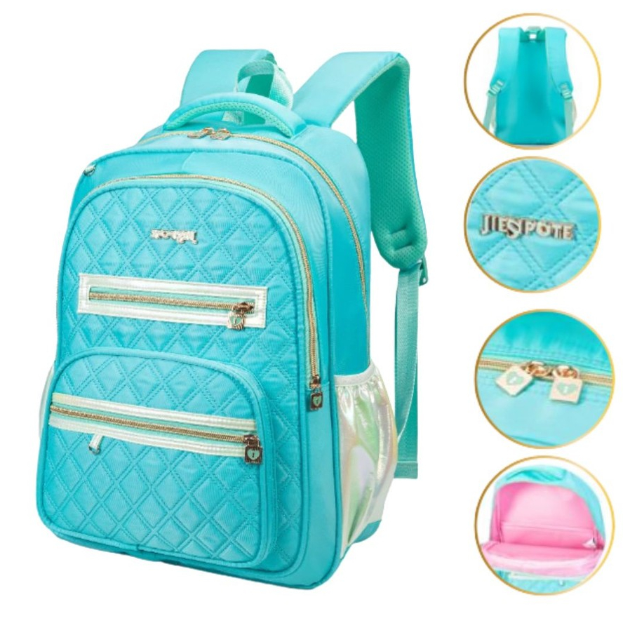 Mochila Reforçada Feminina Faculdade Impermeável Resistente Grande Trabalho Viagem Bolsa Laptop