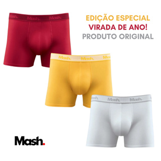 Cueca Boxer Algodão Cotton Mash Original 170.123 Virada de Ano – Branca | Vermelha | Amarela em Oferta na Shopee