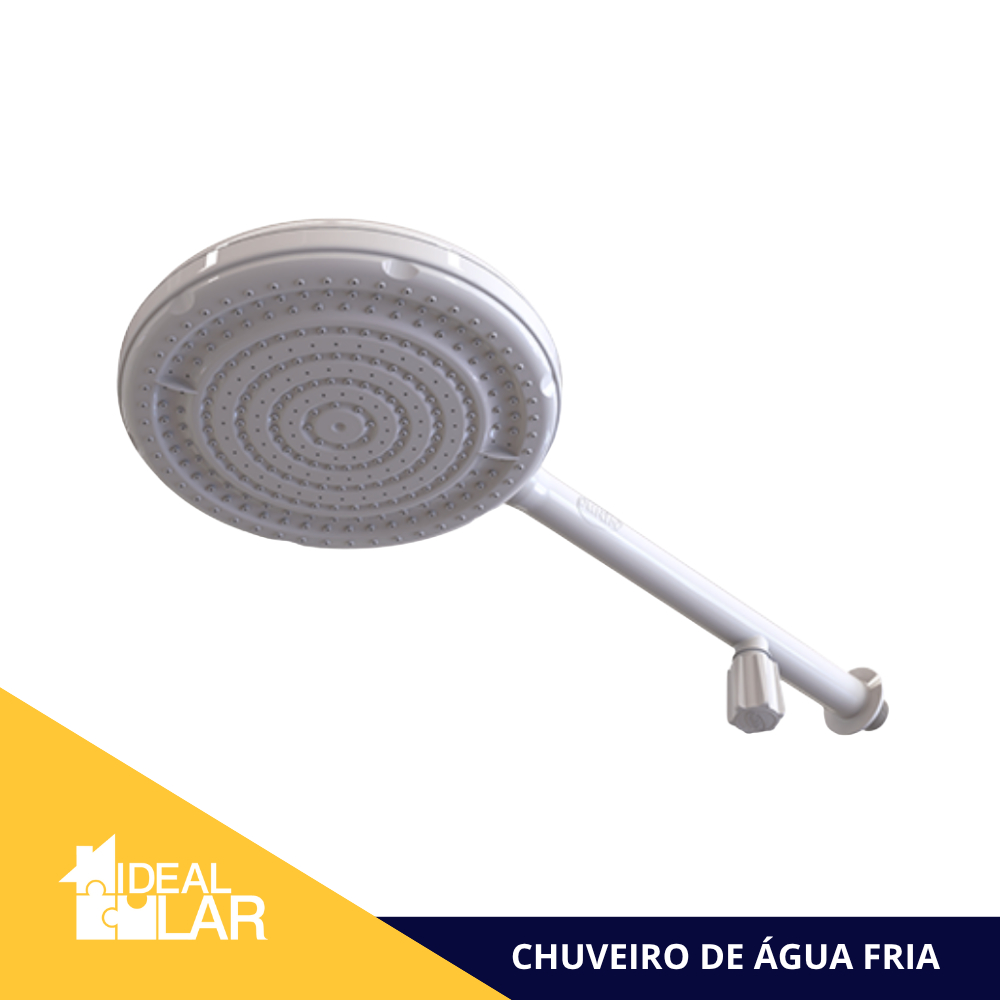 Chuveiro De Água Fria Branco Tamanho 8" Com Registro Durín