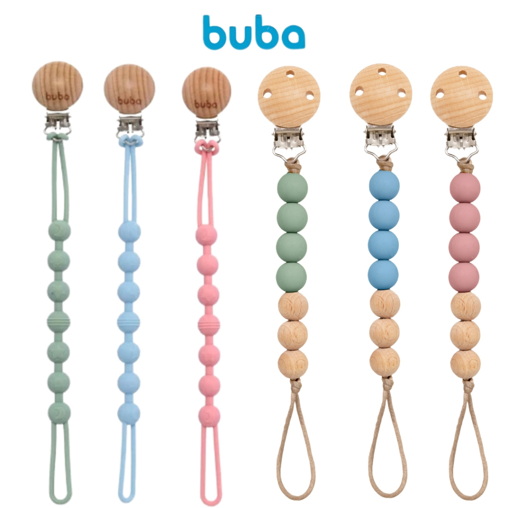 Prendedor De Chupeta Para Bebê Em Silicone E Bambu Buba | Prendedor De Chupeta Infantil