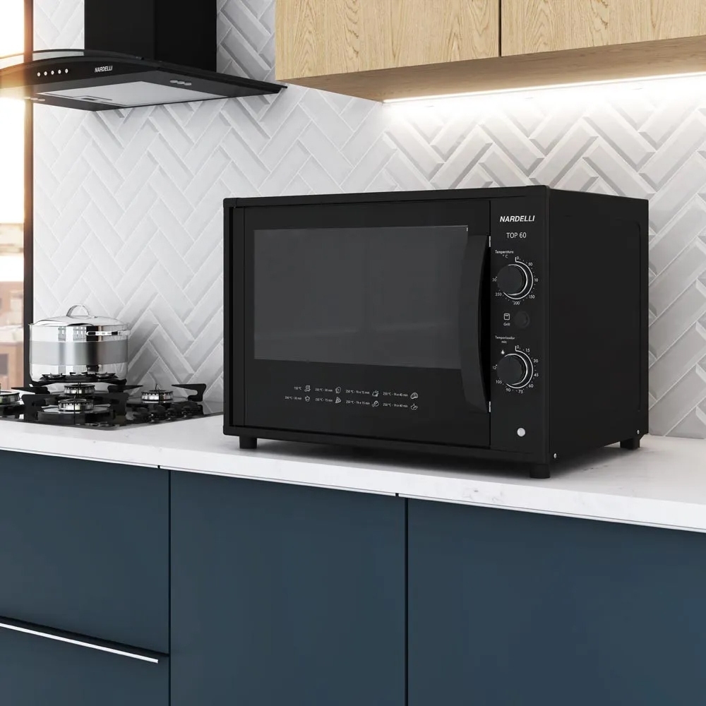 Imagem FORNO ELETRICO NARDELLI TOP 60 60L BLACK 1750W - 220V