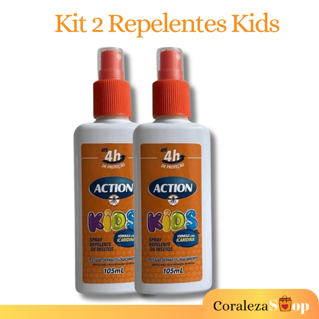 Kit 2 Repelente Infantil Spray Action 105ML Proteção Por 4 Horas Com Icaridina