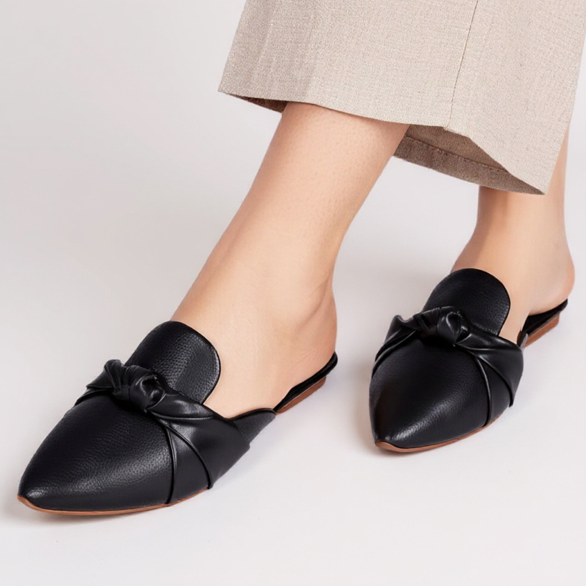Mule Feminino Casual Estiloso Nó Elegante Charmoso Leve Confortável Resistente Acessível em Oferta na Shopee