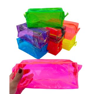 KIT 5 / 25 Necessaire Transparente Estojo Organizador Lembrancinha Aniversário em Oferta na Shopee
