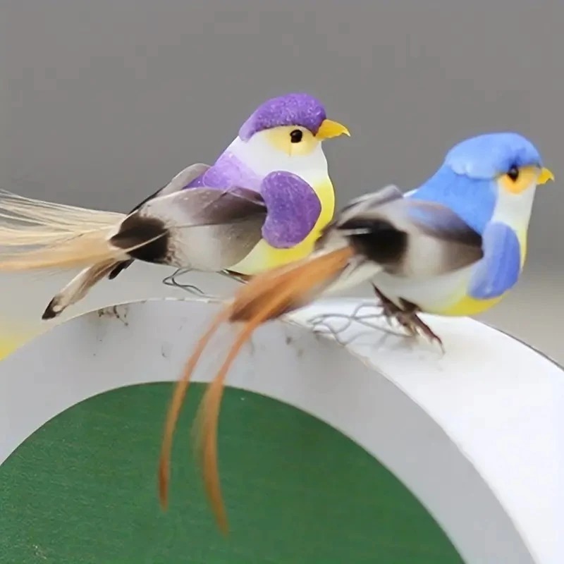 Kit 10 Passarinhos Artificiais Coloridos Decoração Festa 10,5 Cm flores Decoração em Oferta na Shopee