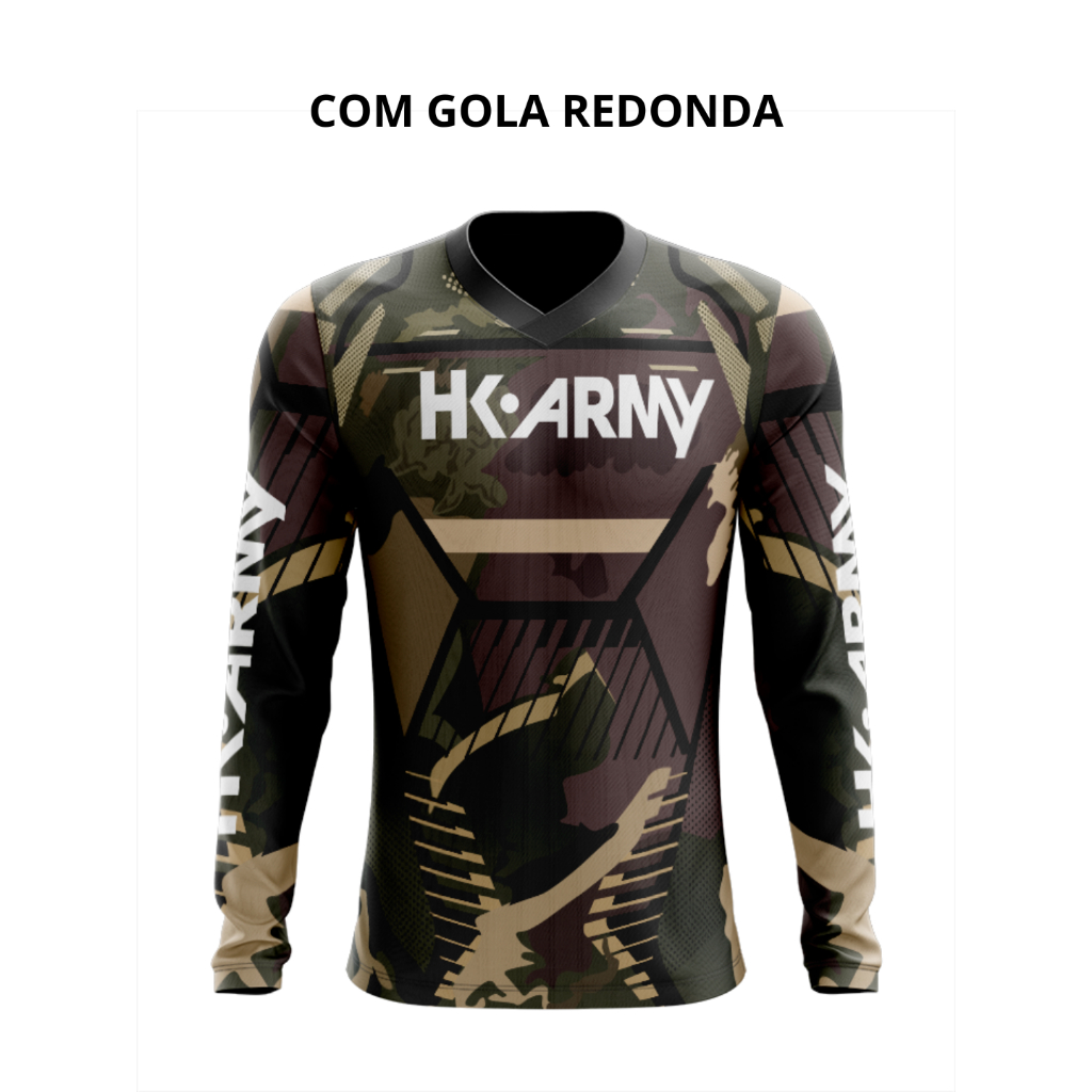 Camisa Manga Longa HK Army 9 Paintball Air Soft - Dry Fit Esportiva Proteção UV