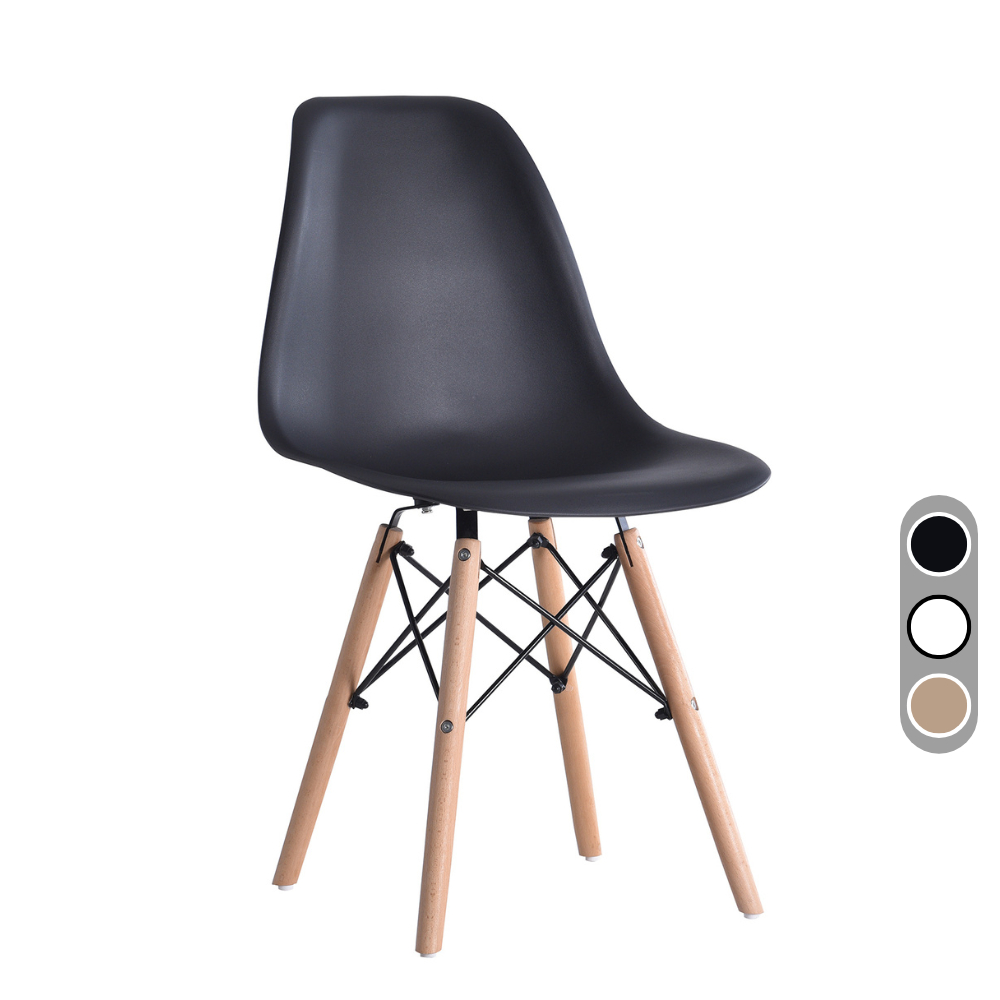 Cadeira Eiffel Inova Evolux Base de Madeira Estrutura em Ferro em Oferta na Shopee