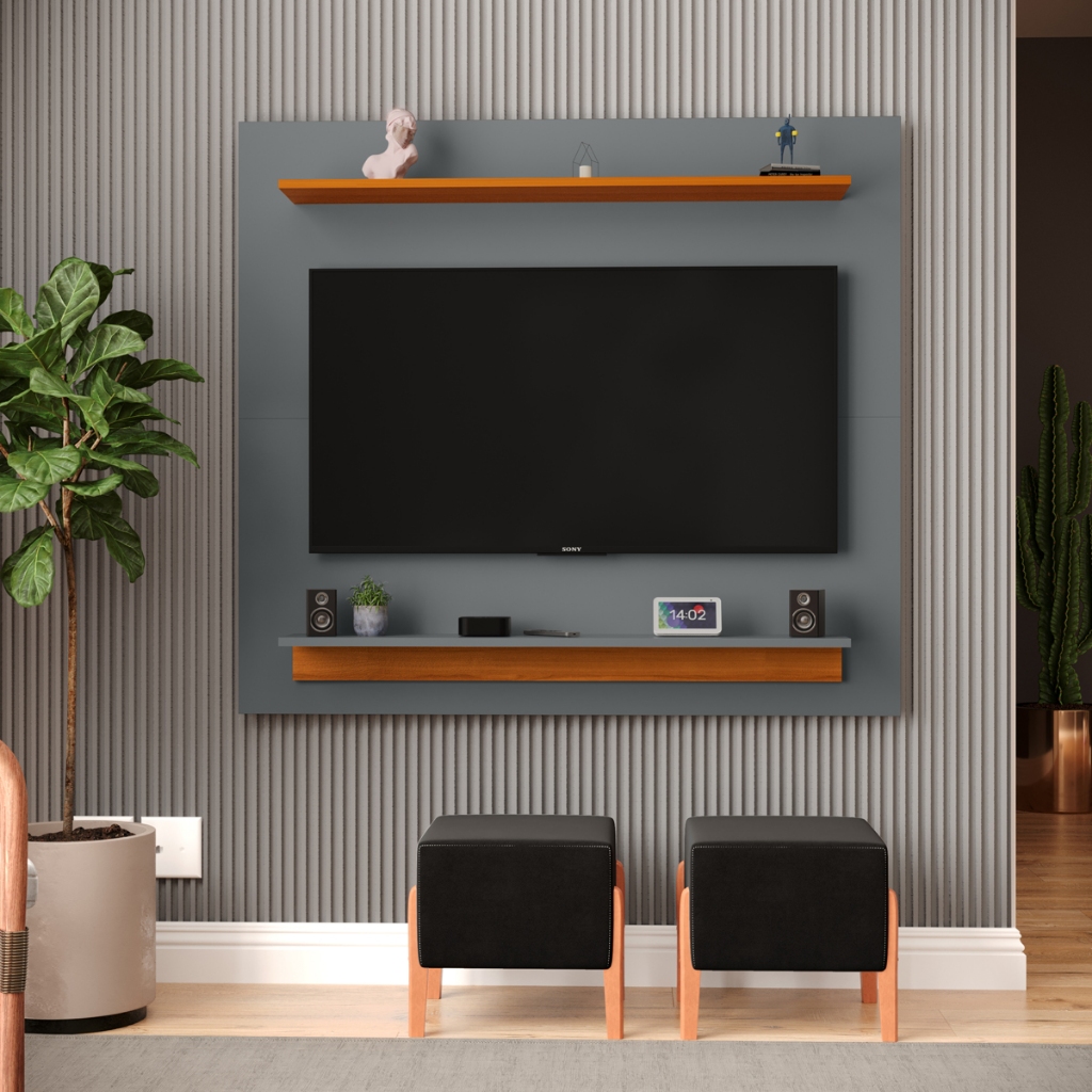 Painel para Tv 50 Polegadas Smart para Sala Quarto Nicho com Prateleira Berlim - Miniatura 2
