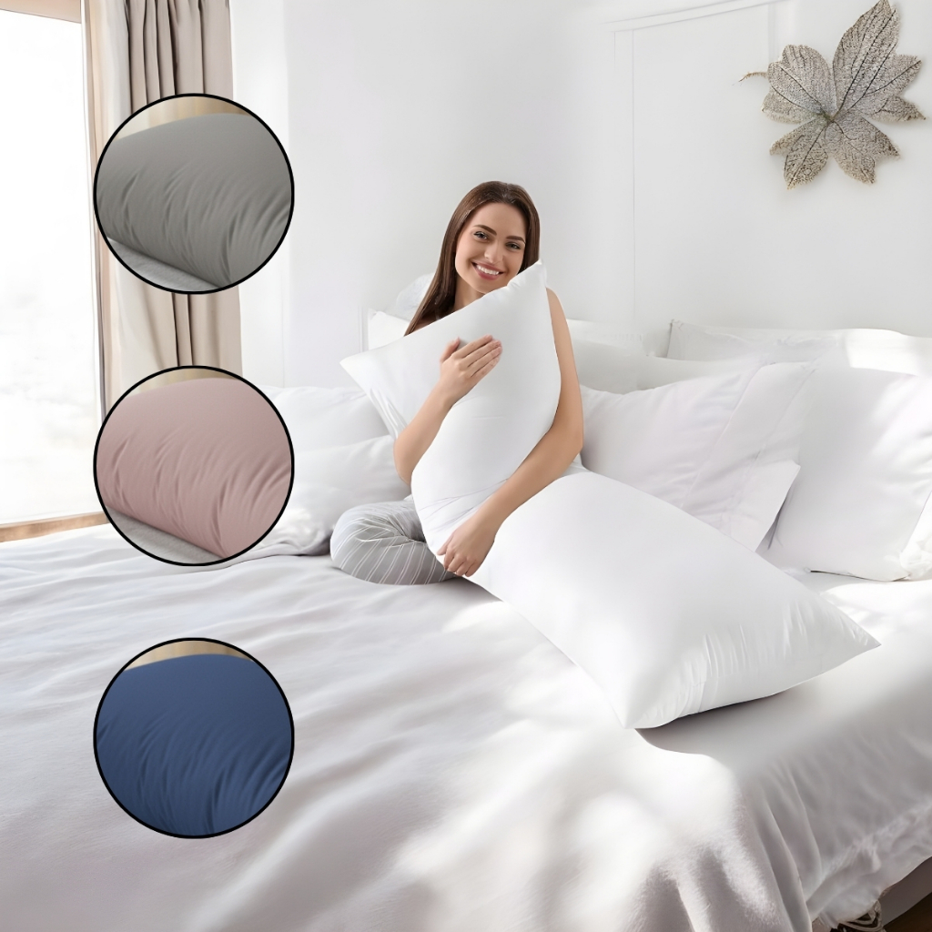 Kit Travesseiro de Corpo e Fronha Body Pillow Conforto Xuxão Grande Macio Noite de Sono Suave