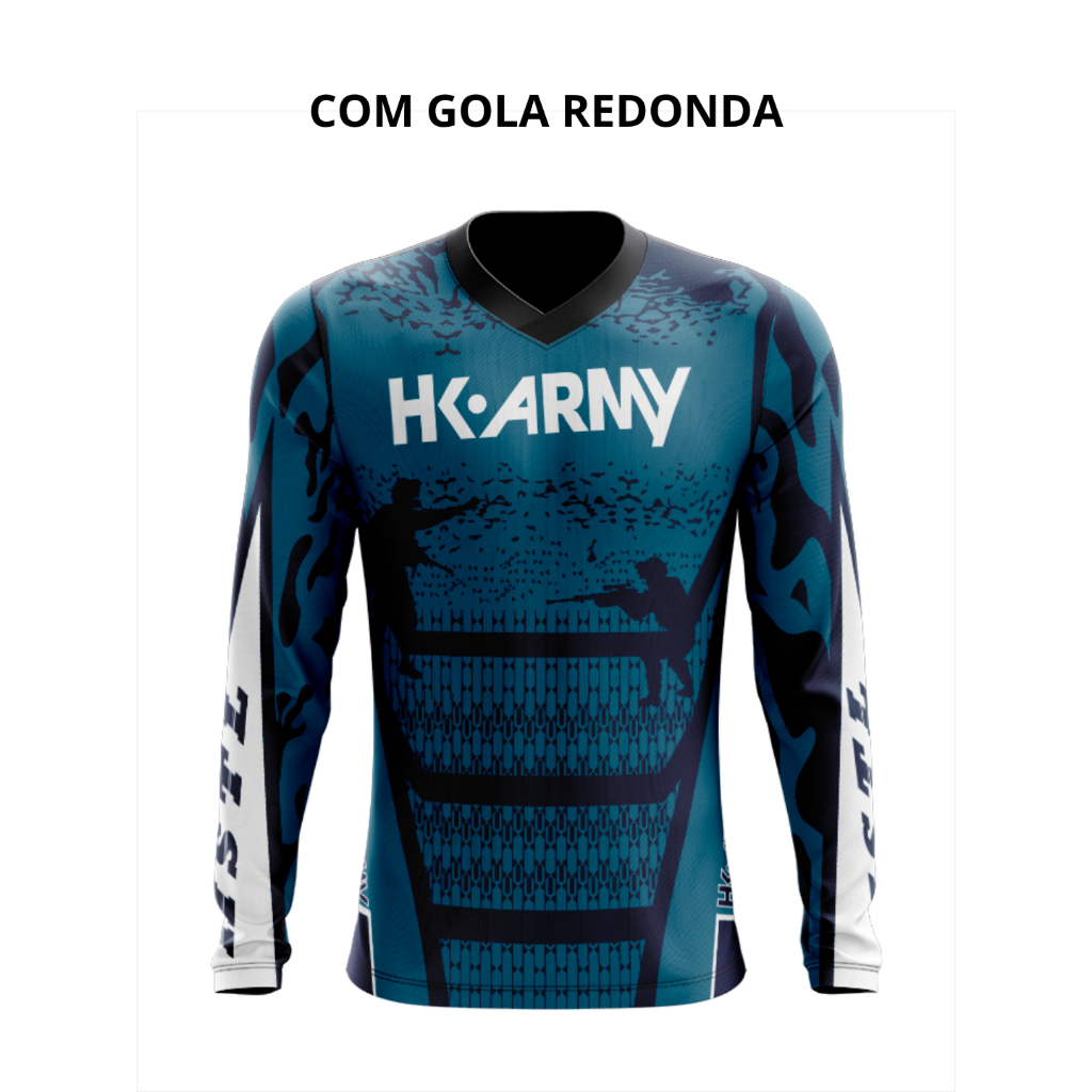 Camisa Manga Longa HK Army 13 Paintball Air Soft - Dry Fit Esportiva Proteção UV