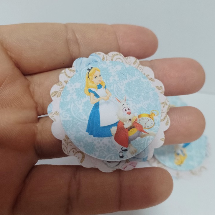 Kit Aplique 3D para Tubete -alice no país das maravilhas - Personalizado - Lembrancinha Aniversário Infantil./ Decoração