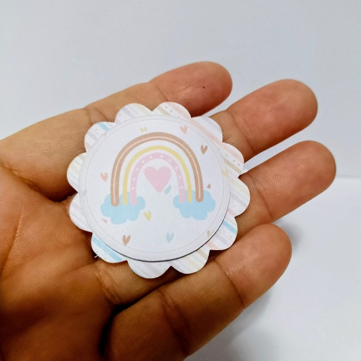 Kit Aplique 3D para Tubete - arco irís  - Personalizado - Lembrancinha Aniversário Infantil/ Decoração de mesa
