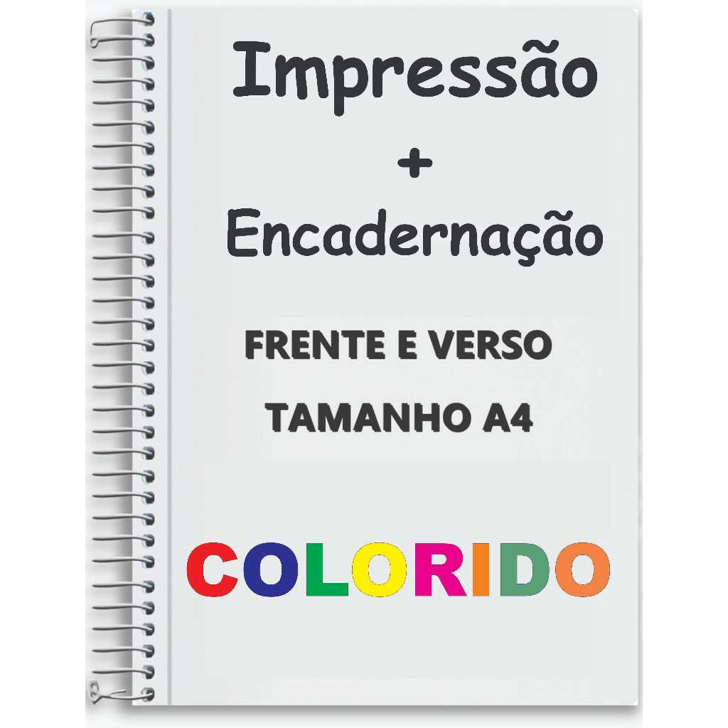 impressão de apostila  tamanho a4 COLORIDA frente e verso  com 1 encadernação  ATE  150 páginas em Oferta na Shopee