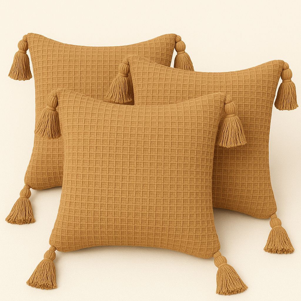 Kit 3 Capas De Almofadas Algodão Luxo 45x45 - Decoração Rápida E Aconchegante