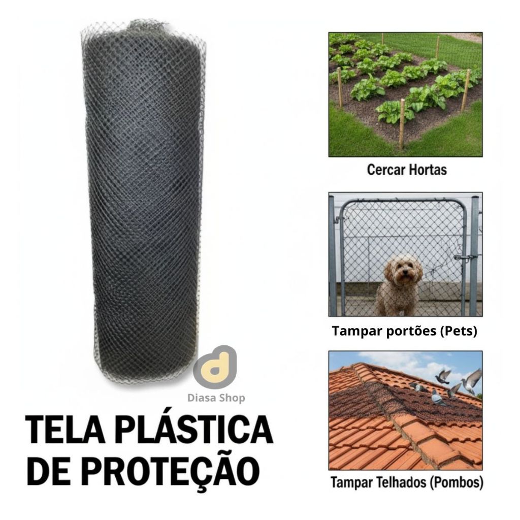 Tela Plástica para Viveiro, Cercas e Proteção – Alta Resistência e Durabilidade